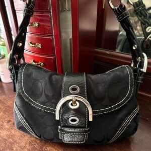 Vintage Coach Soho in Black with Signature Canvas